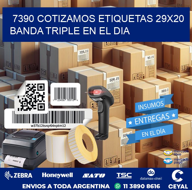 7390 COTIZAMOS ETIQUETAS 29X20 BANDA TRIPLE EN EL DIA