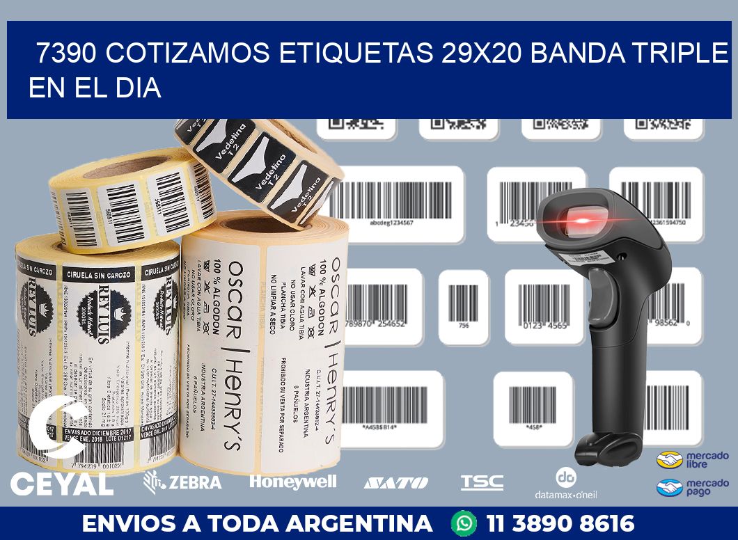 7390 COTIZAMOS ETIQUETAS 29X20 BANDA TRIPLE EN EL DIA