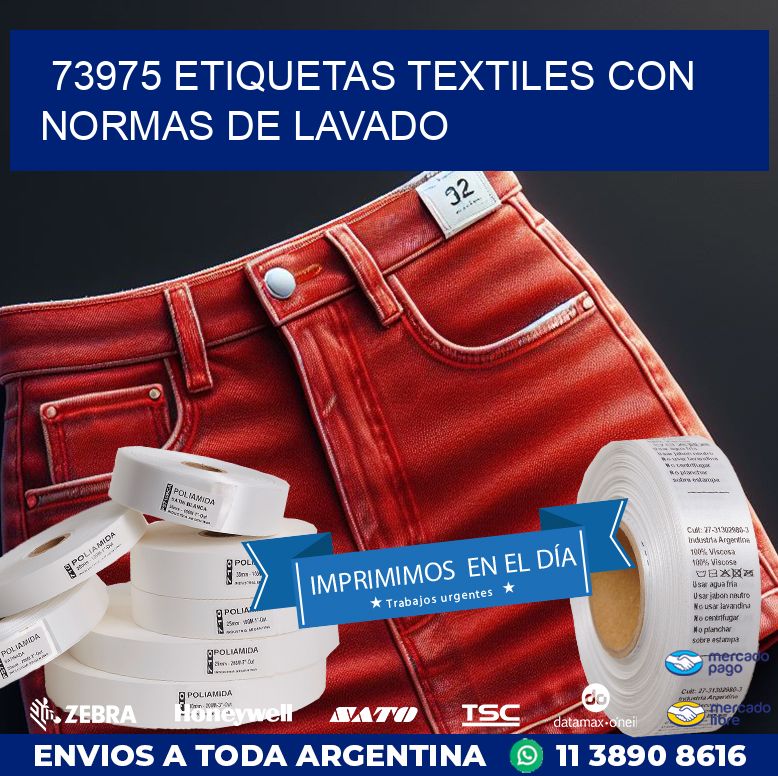 73975 ETIQUETAS TEXTILES CON NORMAS DE LAVADO