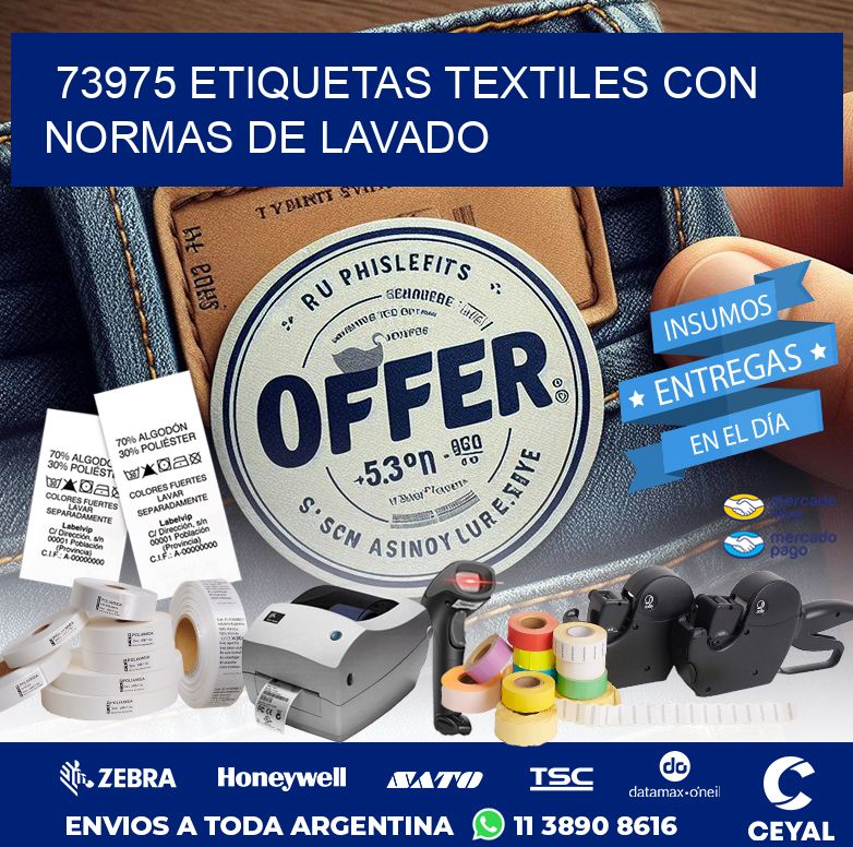 73975 ETIQUETAS TEXTILES CON NORMAS DE LAVADO