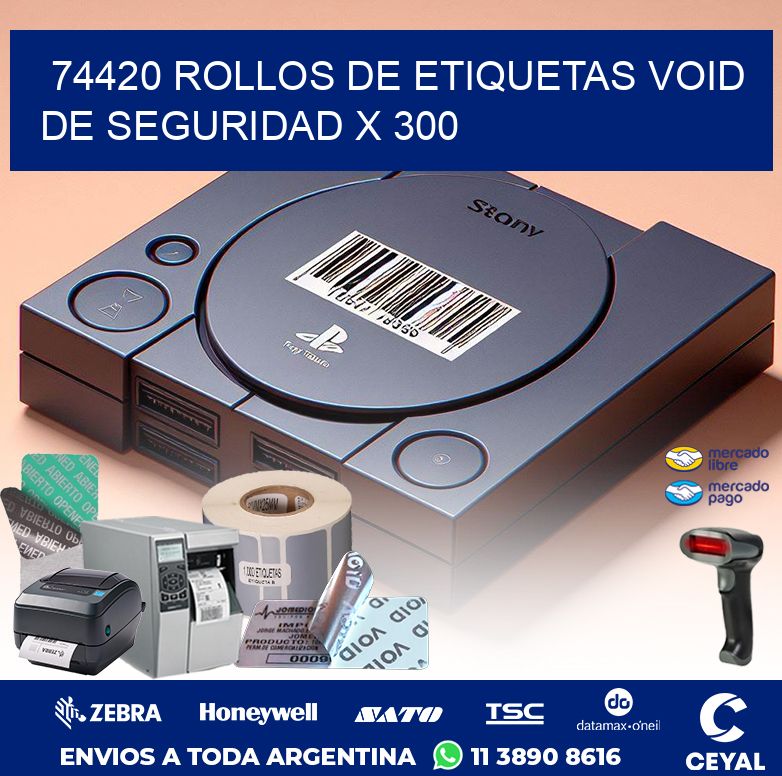 74420 ROLLOS DE ETIQUETAS VOID DE SEGURIDAD X 300