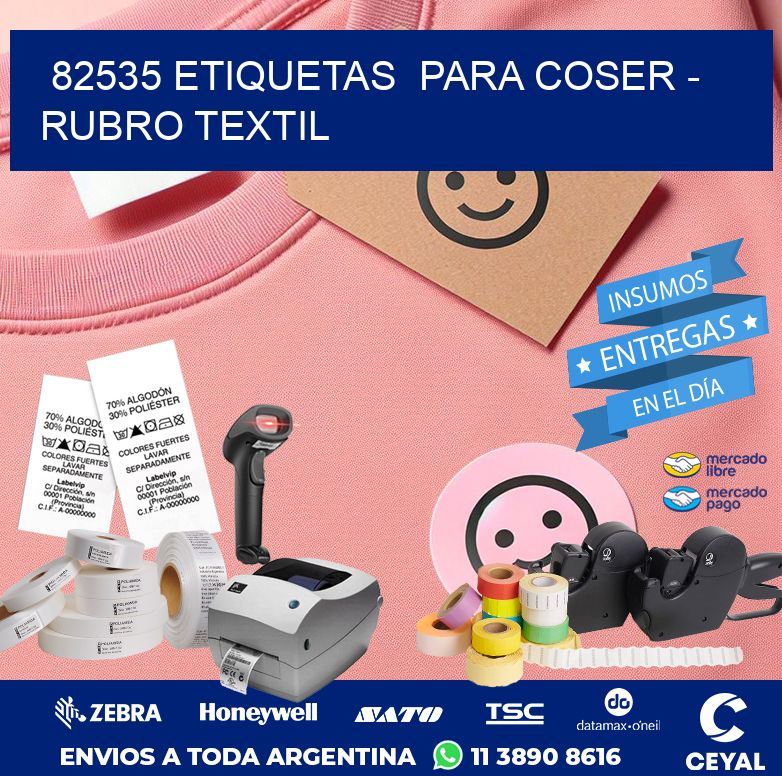 82535 ETIQUETAS  PARA COSER – RUBRO TEXTIL