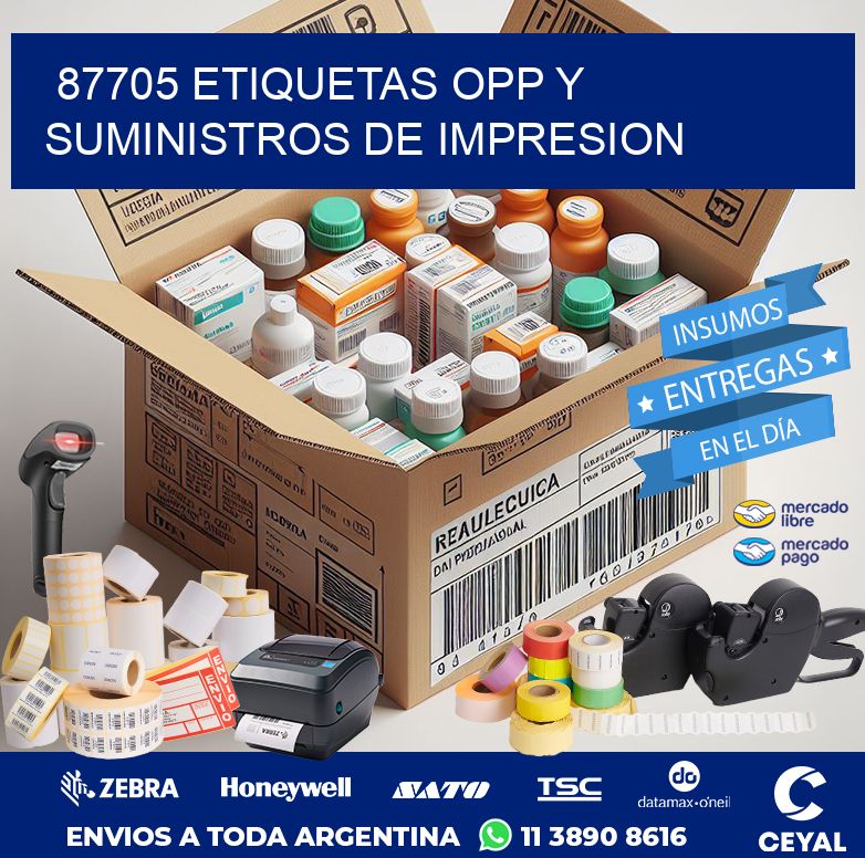 87705 ETIQUETAS OPP Y SUMINISTROS DE IMPRESION