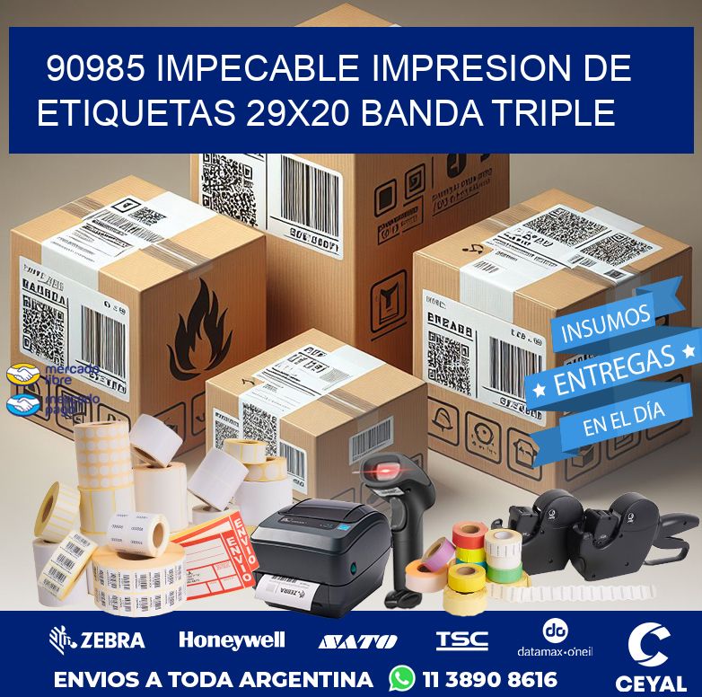 90985 IMPECABLE IMPRESION DE ETIQUETAS 29X20 BANDA TRIPLE