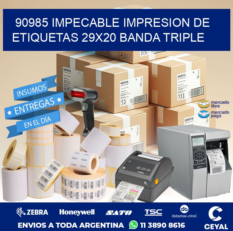 90985 IMPECABLE IMPRESION DE ETIQUETAS 29X20 BANDA TRIPLE