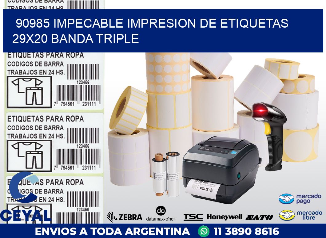 90985 IMPECABLE IMPRESION DE ETIQUETAS 29X20 BANDA TRIPLE