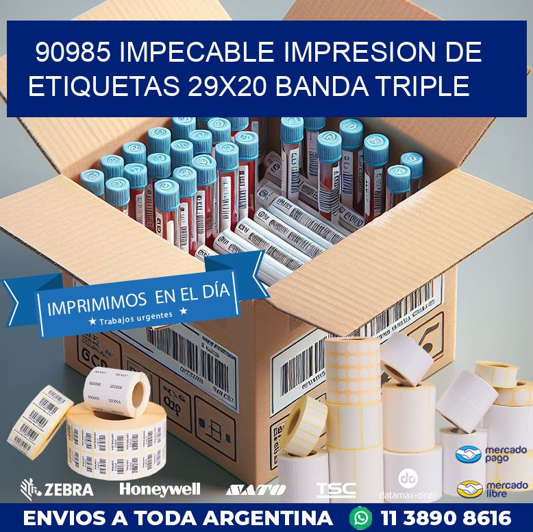 90985 IMPECABLE IMPRESION DE ETIQUETAS 29X20 BANDA TRIPLE