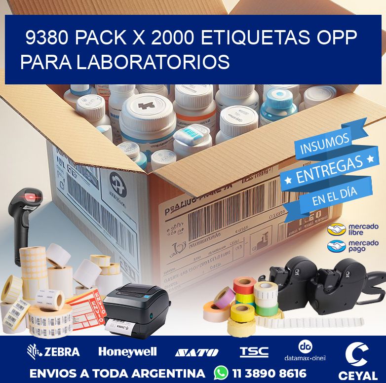9380 PACK X 2000 ETIQUETAS OPP PARA LABORATORIOS