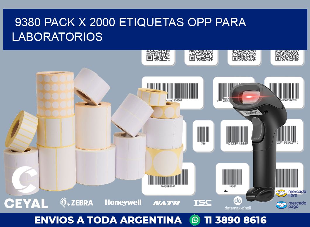 9380 PACK X 2000 ETIQUETAS OPP PARA LABORATORIOS