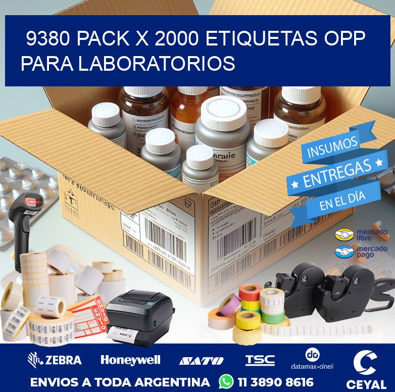 9380 PACK X 2000 ETIQUETAS OPP PARA LABORATORIOS