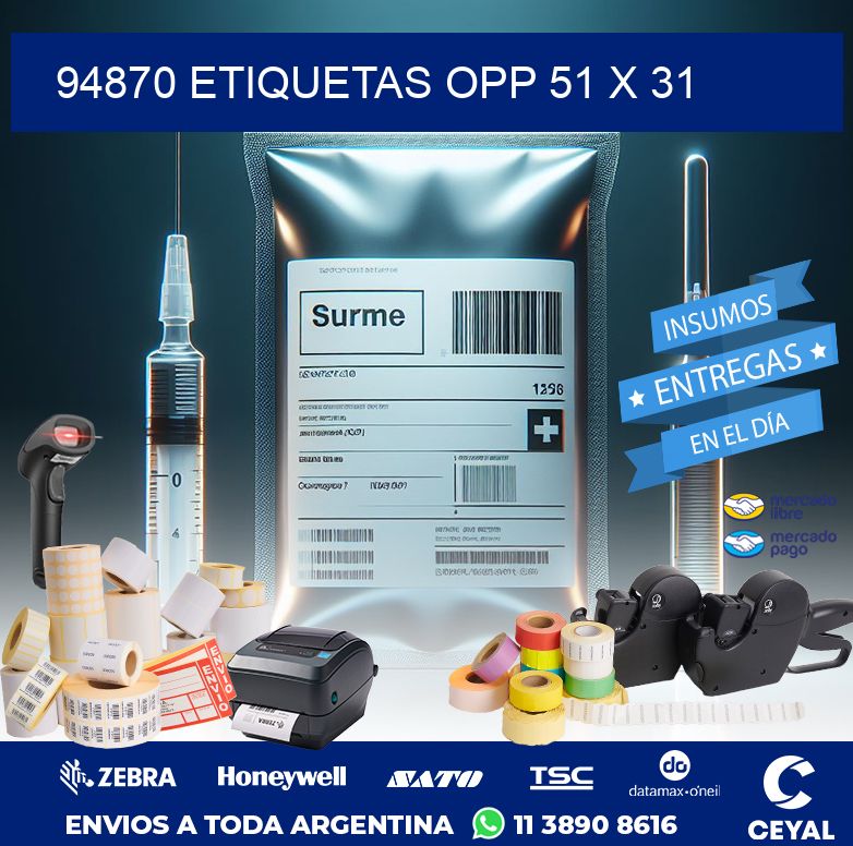 94870 ETIQUETAS OPP 51 X 31