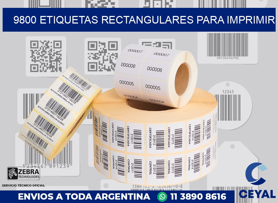 9800 etiquetas rectangulares para imprimir