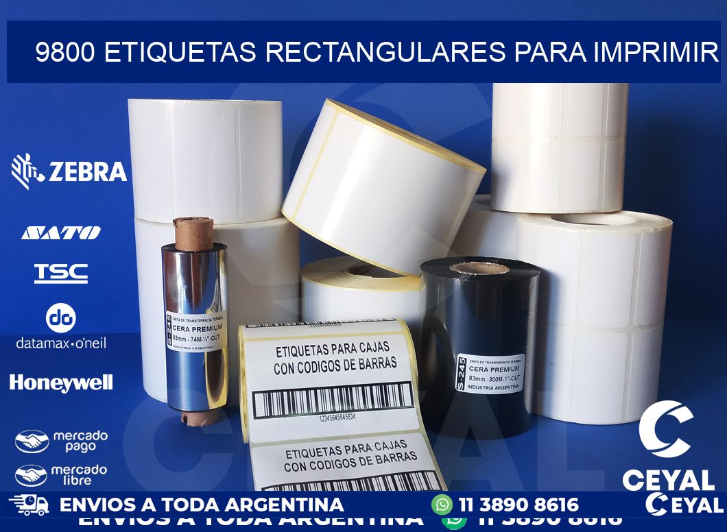 9800 etiquetas rectangulares para imprimir