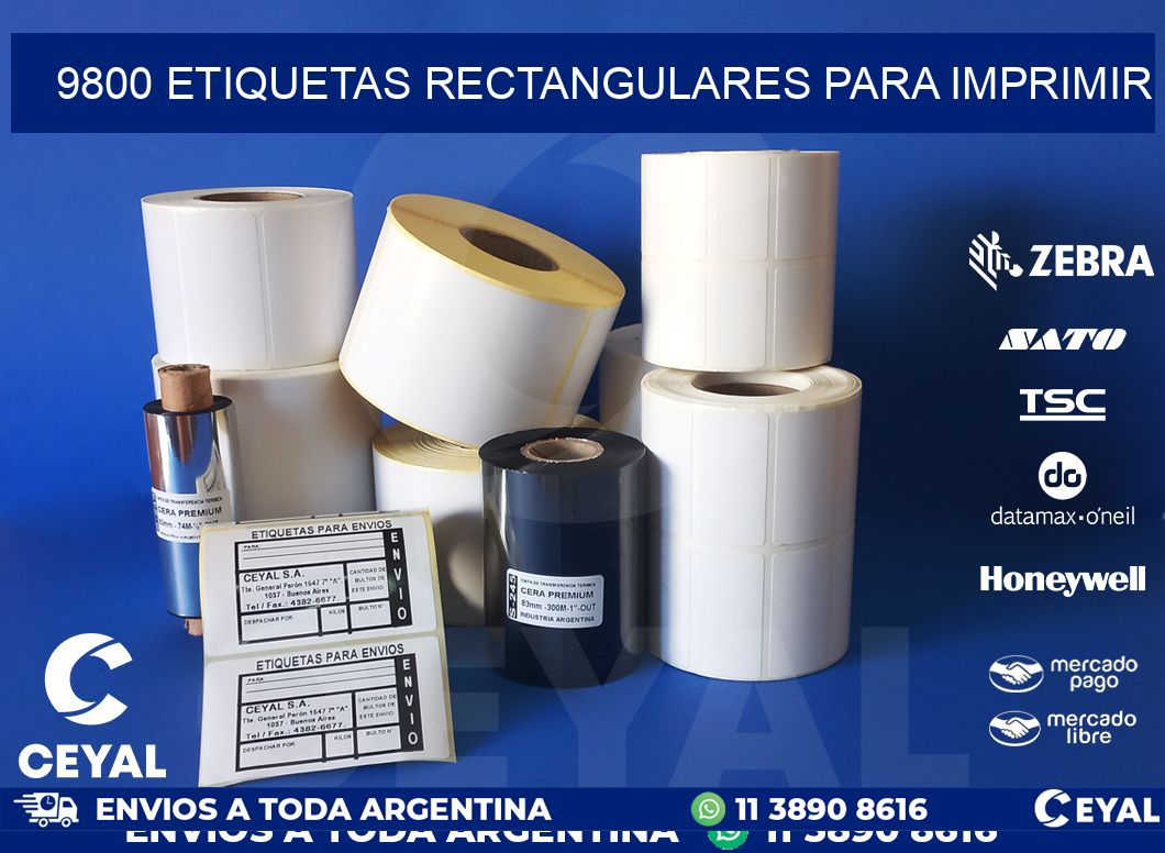 9800 etiquetas rectangulares para imprimir