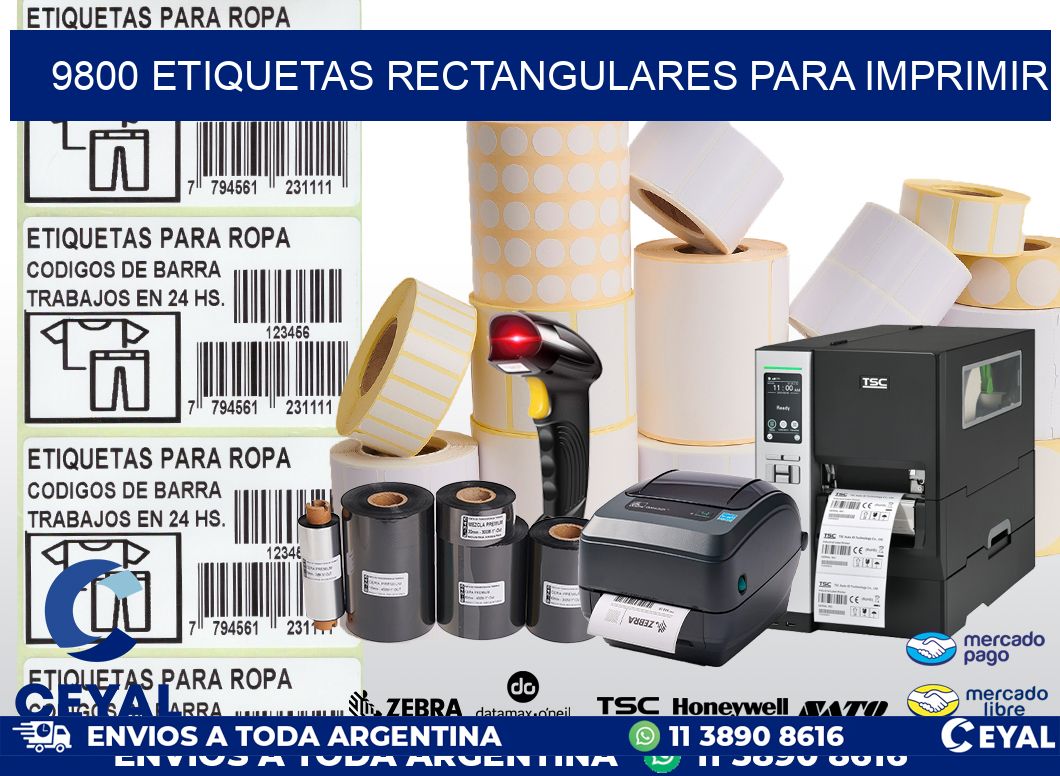 9800 etiquetas rectangulares para imprimir