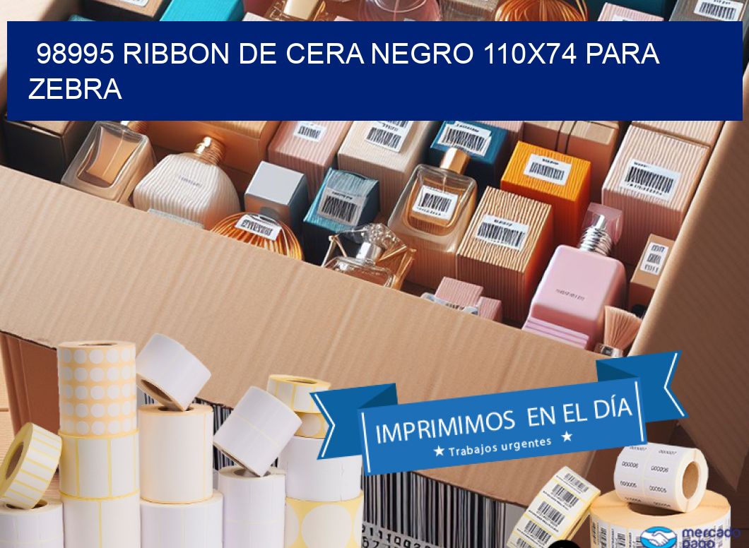 98995 RIBBON DE CERA NEGRO 110X74 PARA ZEBRA