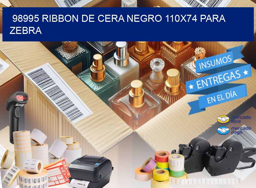98995 RIBBON DE CERA NEGRO 110X74 PARA ZEBRA