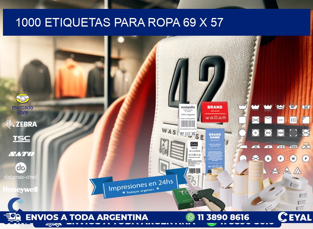 1000 ETIQUETAS PARA ROPA 69 x 57