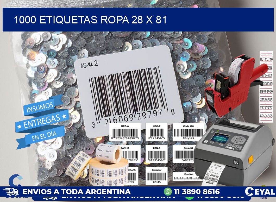 1000 ETIQUETAS ROPA 28 x 81