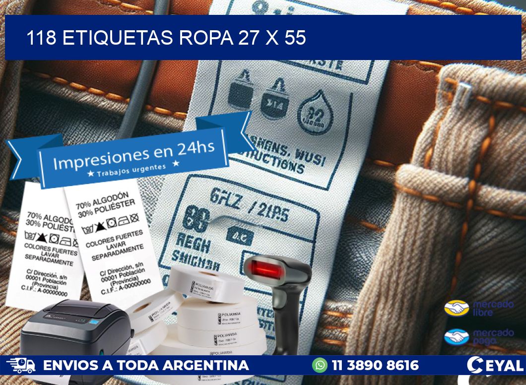 118 ETIQUETAS ROPA 27 x 55