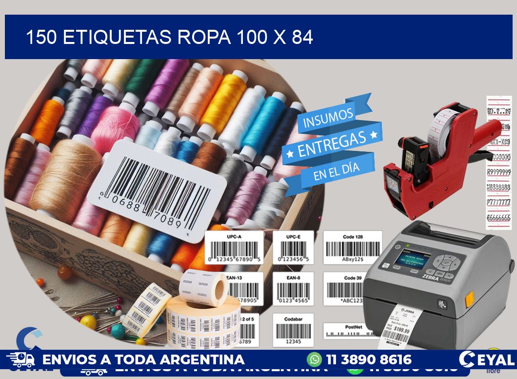 150 ETIQUETAS ROPA 100 x 84