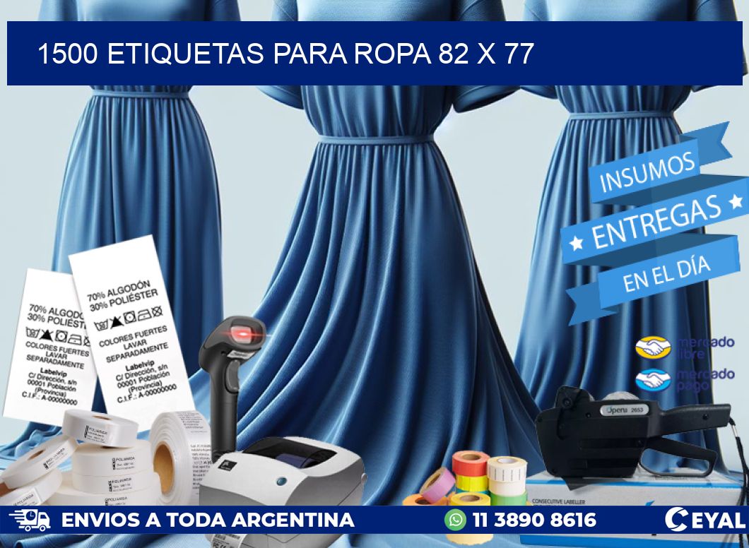 1500 ETIQUETAS PARA ROPA 82 x 77