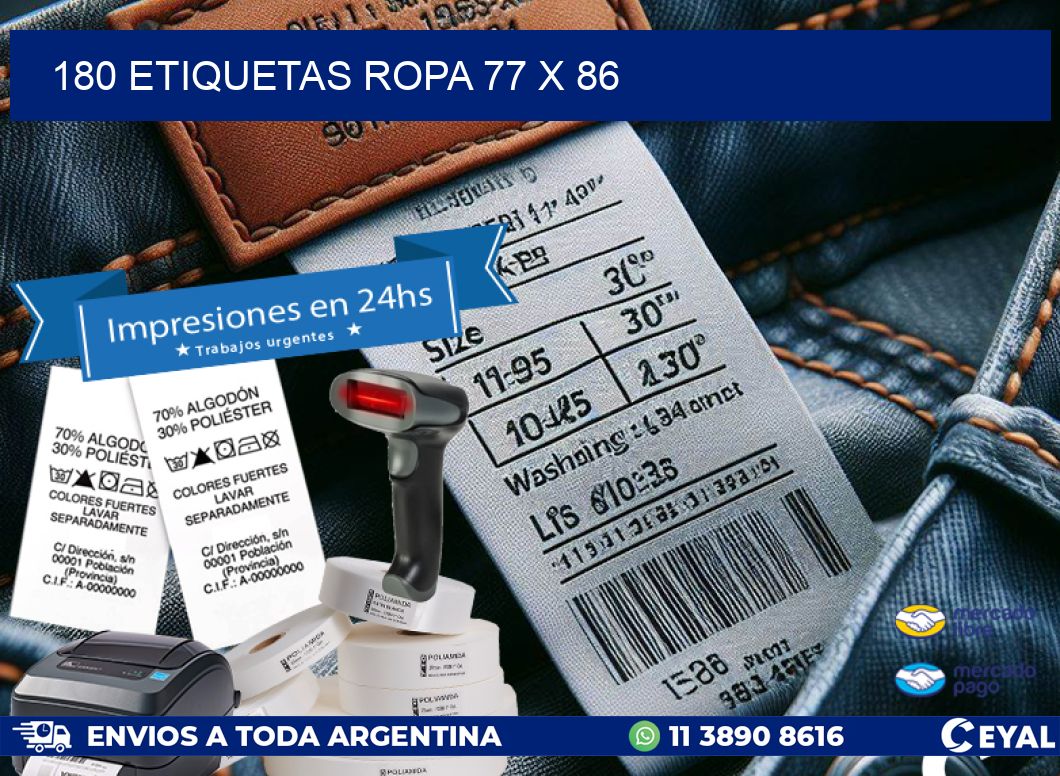 180 ETIQUETAS ROPA 77 x 86