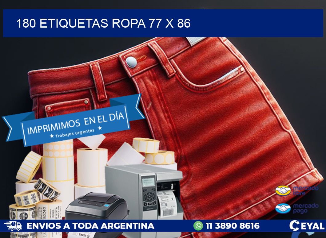 180 ETIQUETAS ROPA 77 x 86