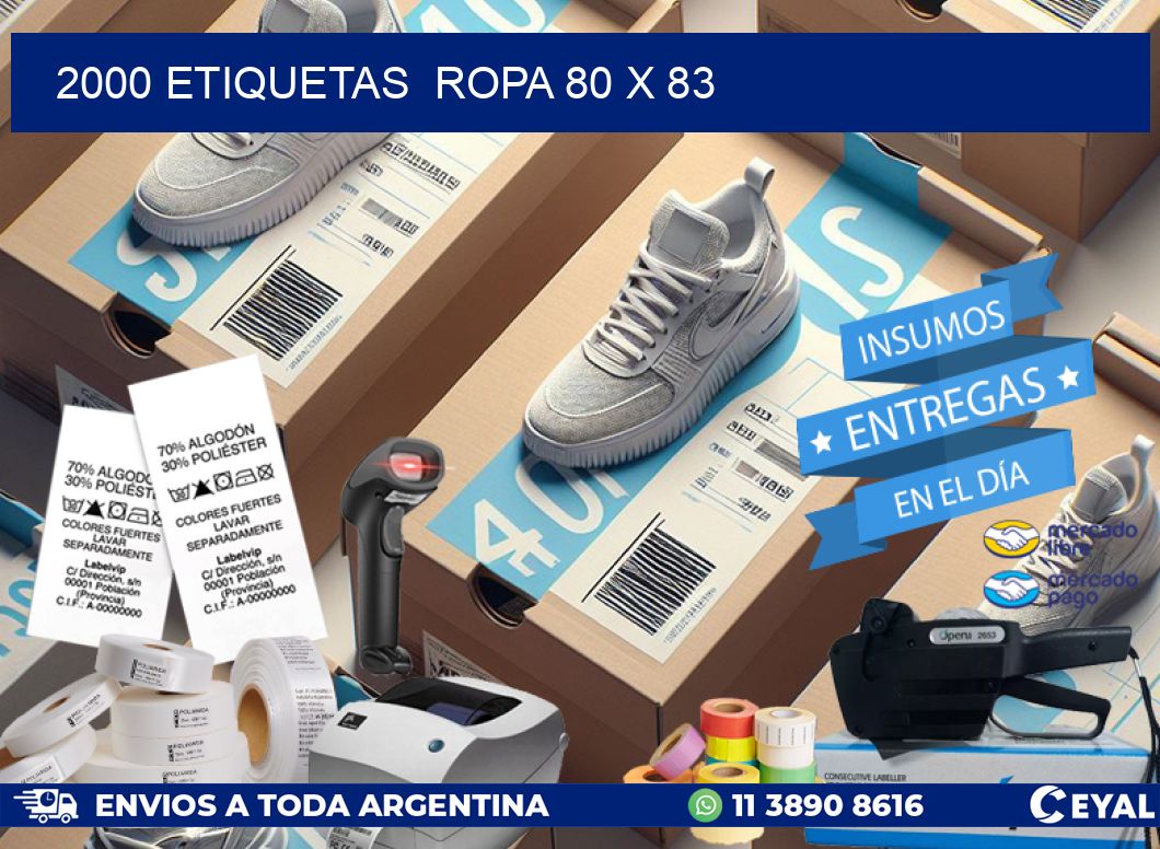 2000 ETIQUETAS  ROPA 80 x 83