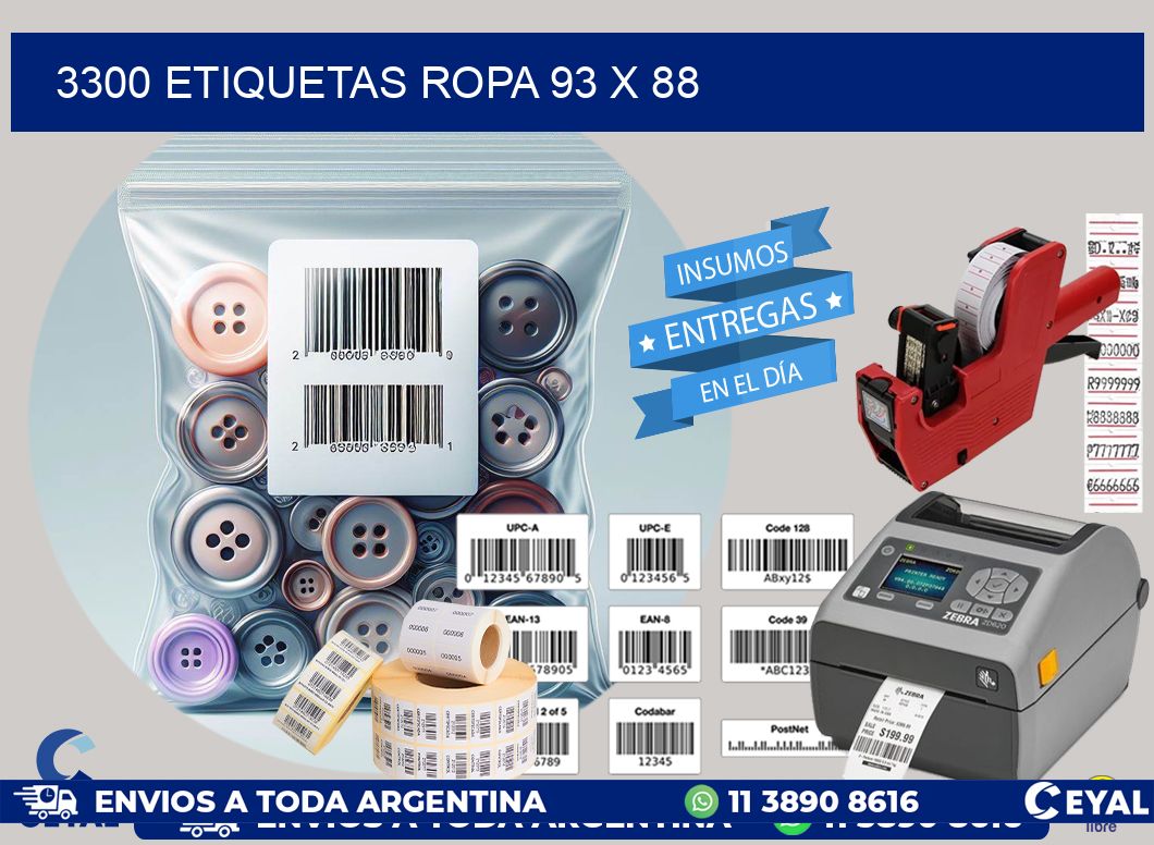 3300 ETIQUETAS ROPA 93 x 88