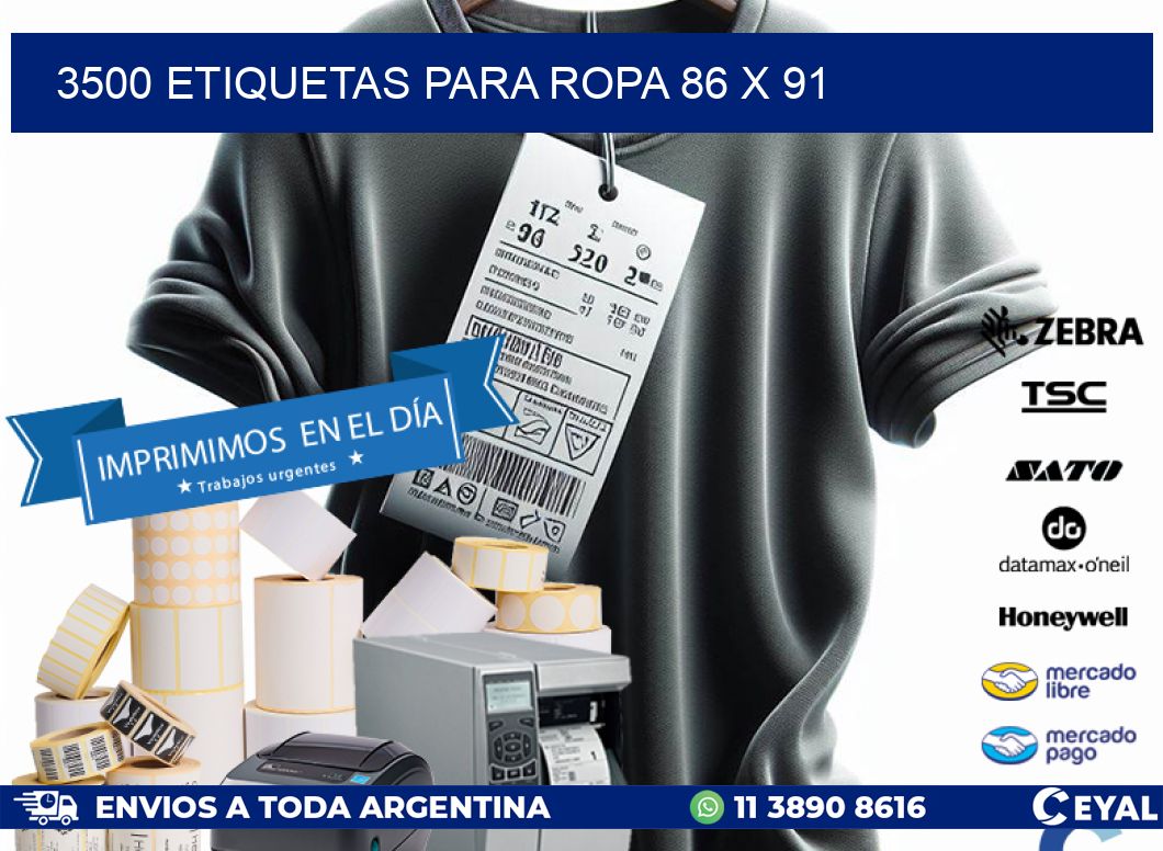 3500 ETIQUETAS PARA ROPA 86 x 91