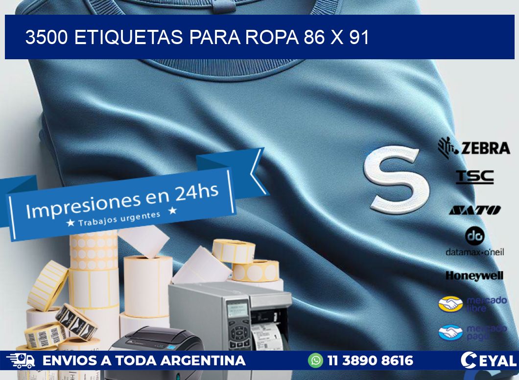 3500 ETIQUETAS PARA ROPA 86 x 91
