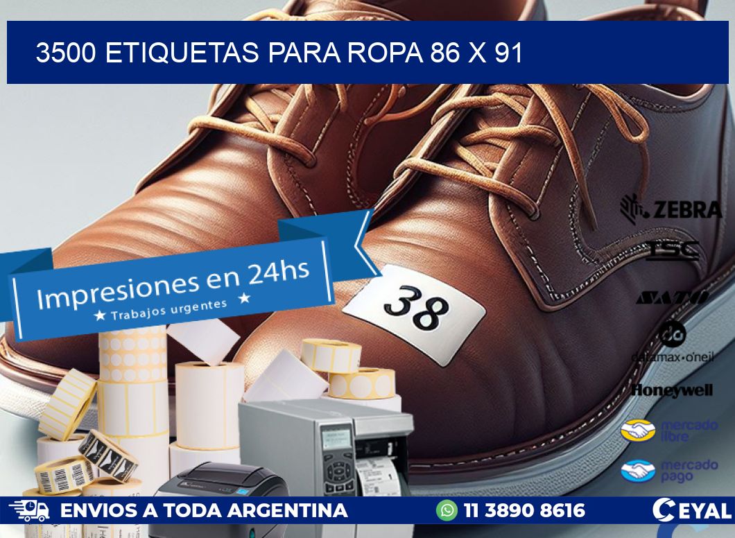 3500 ETIQUETAS PARA ROPA 86 x 91