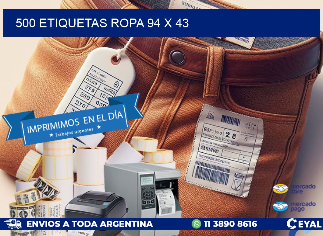 500 ETIQUETAS ROPA 94 x 43