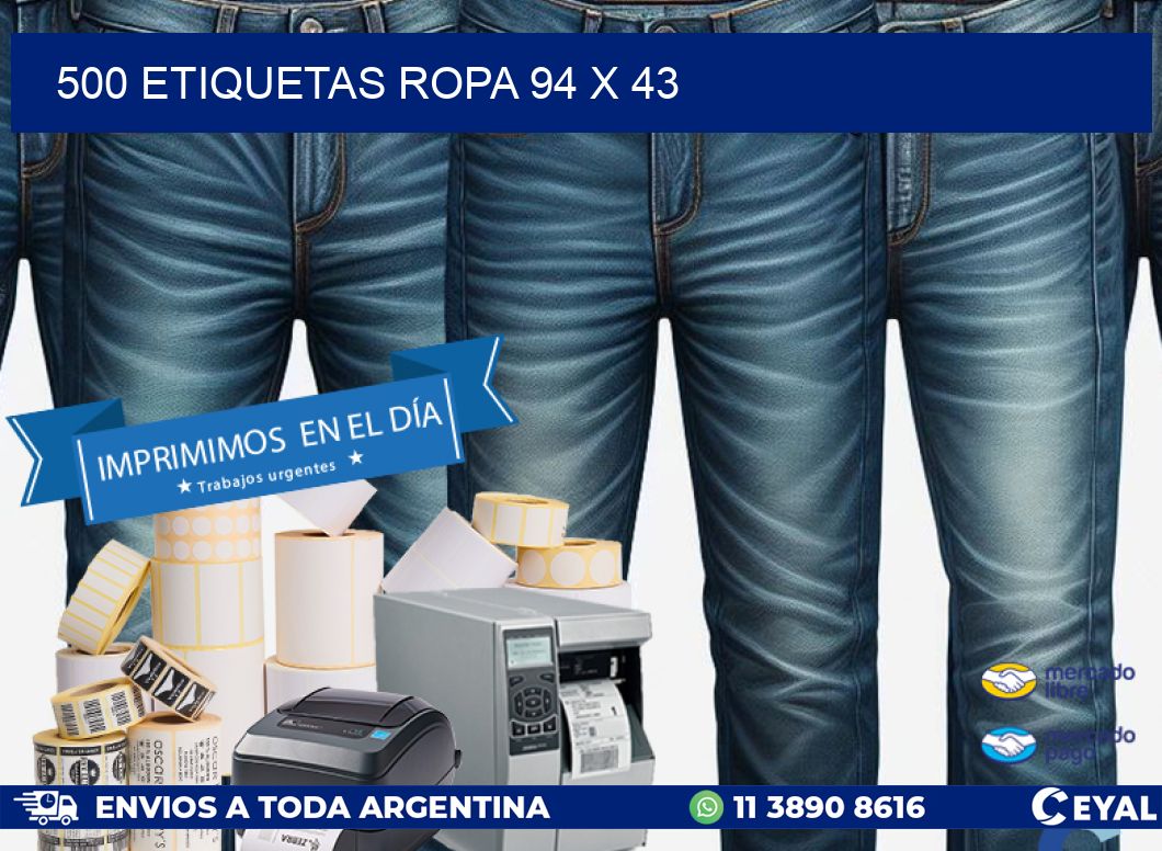 500 ETIQUETAS ROPA 94 x 43