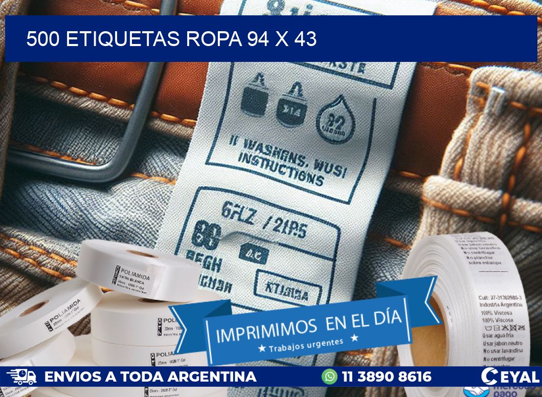 500 ETIQUETAS ROPA 94 x 43