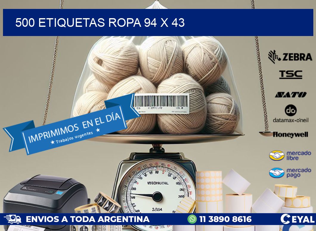 500 ETIQUETAS ROPA 94 x 43