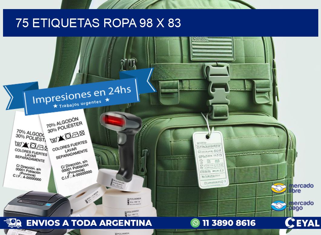75 ETIQUETAS ROPA 98 x 83