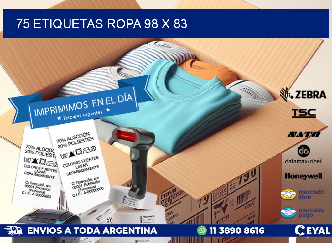 75 ETIQUETAS ROPA 98 x 83