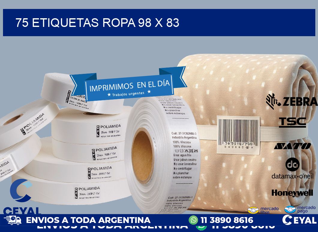 75 ETIQUETAS ROPA 98 x 83