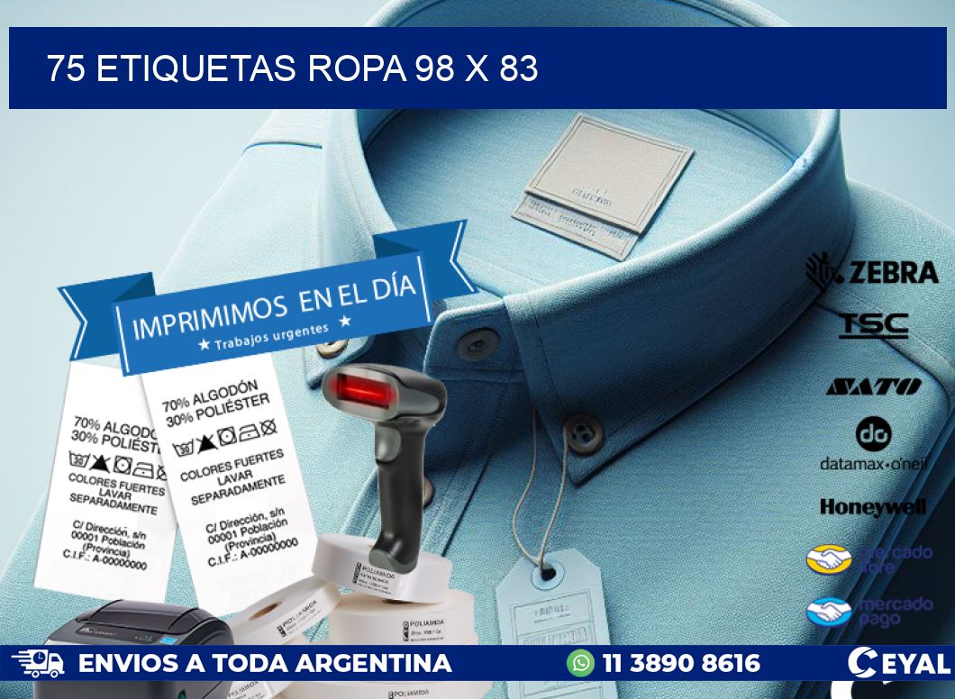 75 ETIQUETAS ROPA 98 x 83