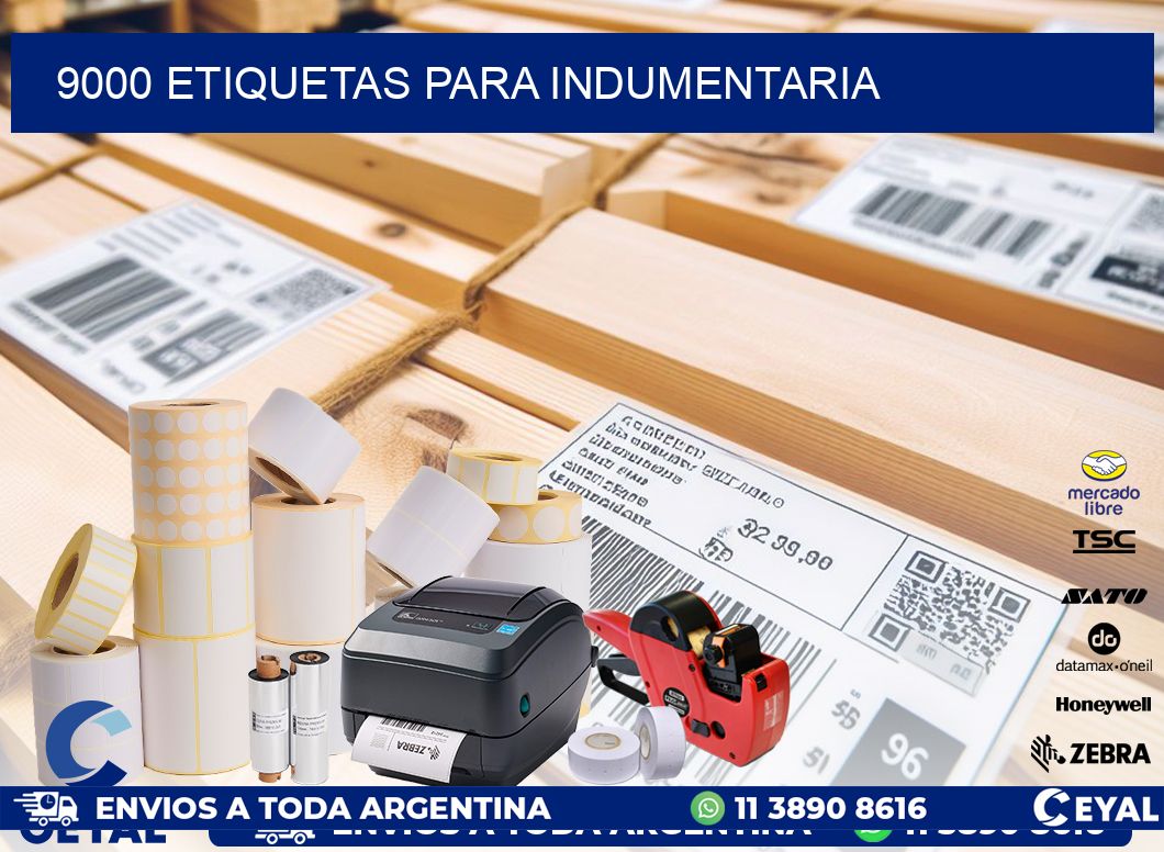 9000 ETIQUETAS PARA INDUMENTARIA