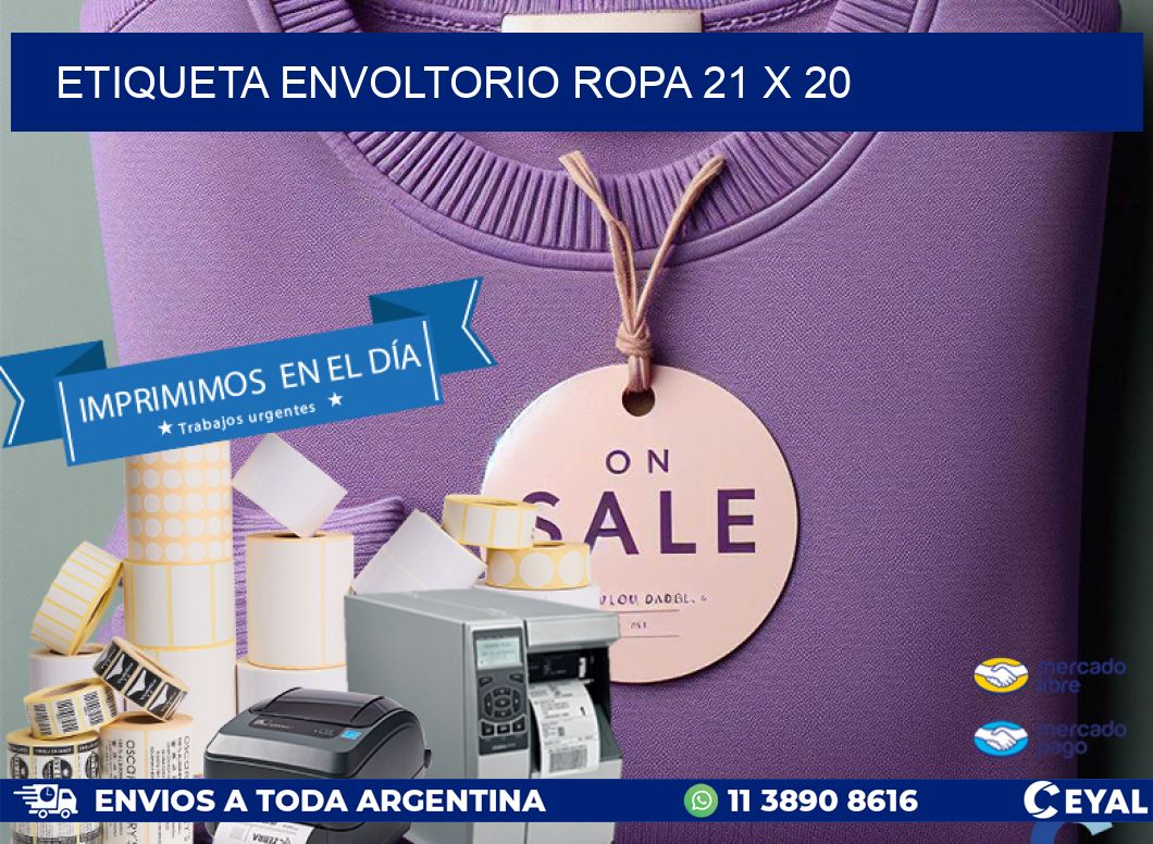 ETIQUETA ENVOLTORIO ROPA 21 x 20