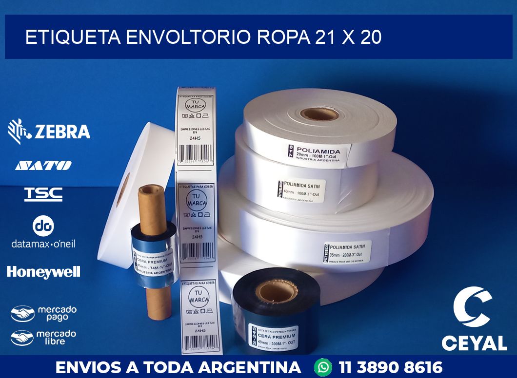 ETIQUETA ENVOLTORIO ROPA 21 x 20