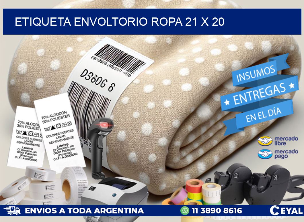 ETIQUETA ENVOLTORIO ROPA 21 x 20