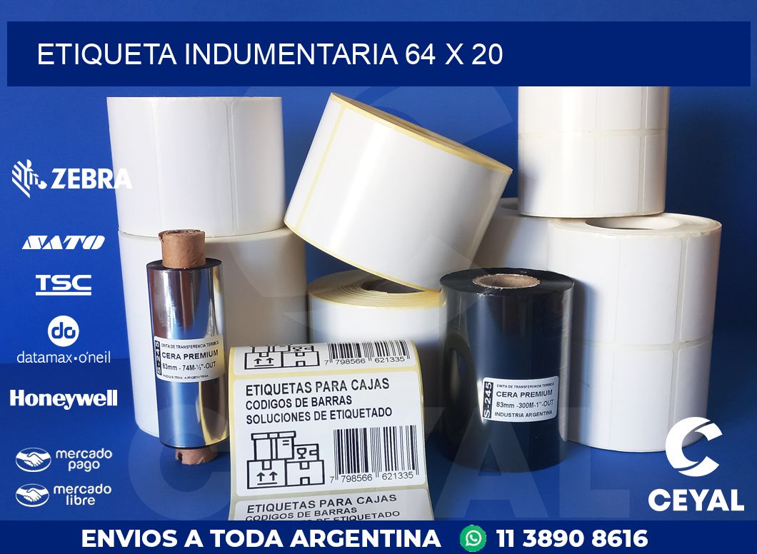 ETIQUETA INDUMENTARIA 64 x 20