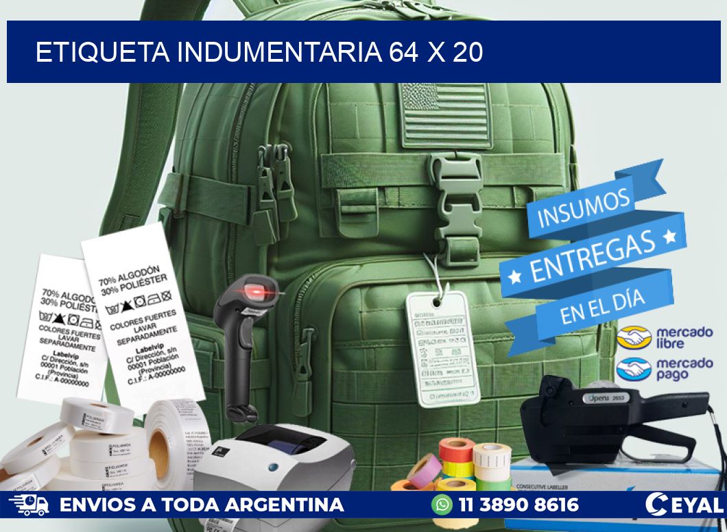 ETIQUETA INDUMENTARIA 64 x 20