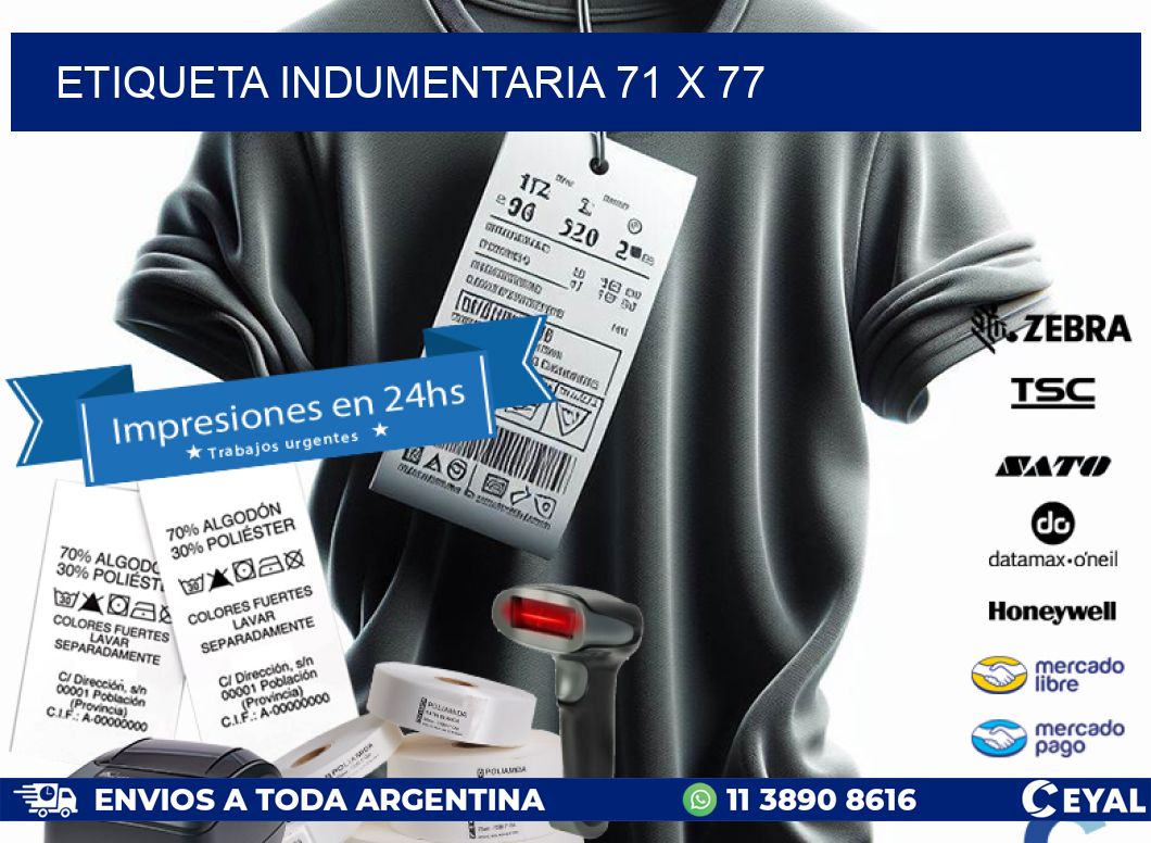 ETIQUETA INDUMENTARIA 71 x 77