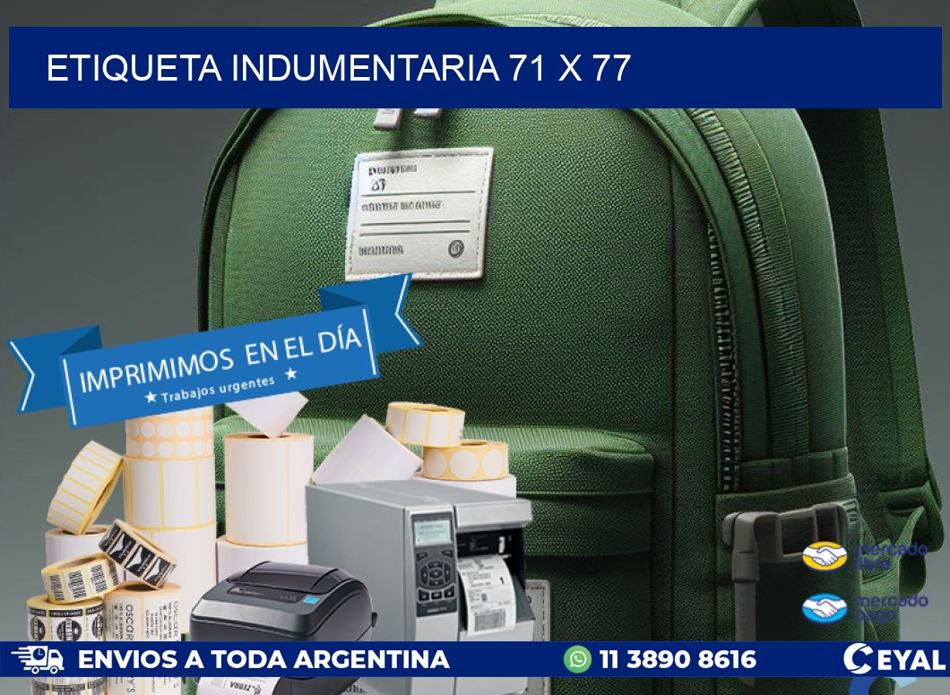 ETIQUETA INDUMENTARIA 71 x 77