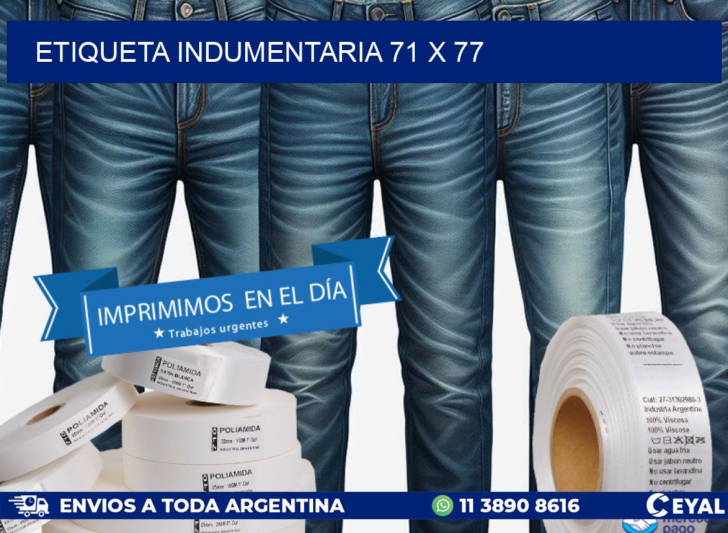 ETIQUETA INDUMENTARIA 71 x 77